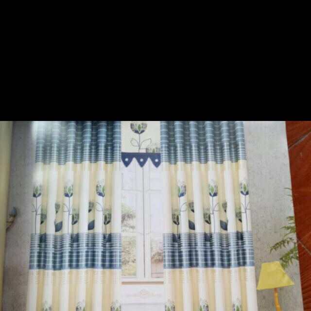 combo bộ rèm cửa rộng 5m cao 2.75m +2 thanh sào nhôm 1.5m màuvàng +3 trụ đỡ +2đầu