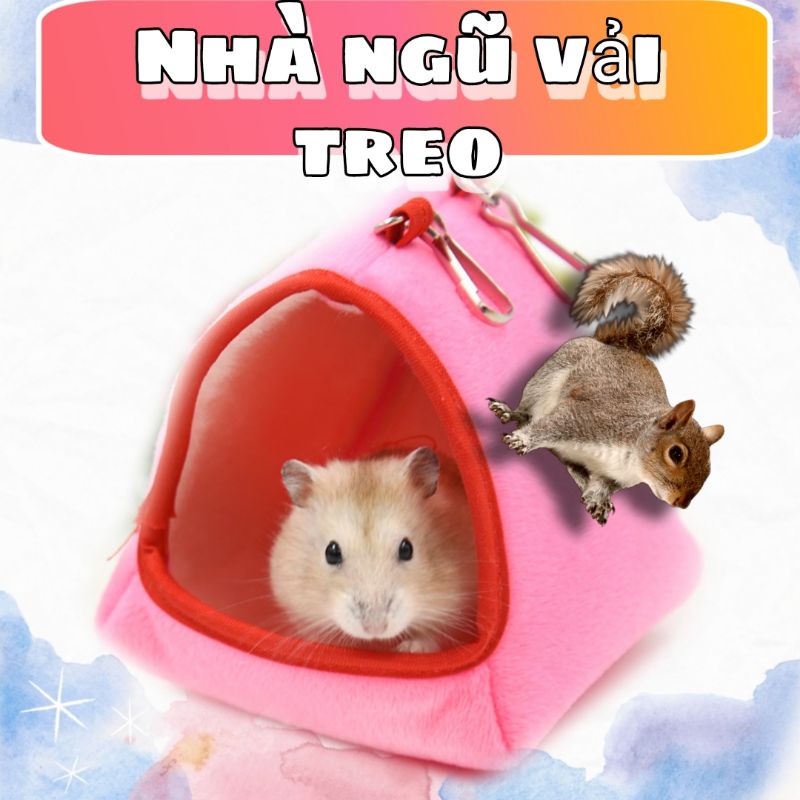 Nhà ngũ vải treo lồng cho sóc, hamster, thú cưng nhỏ