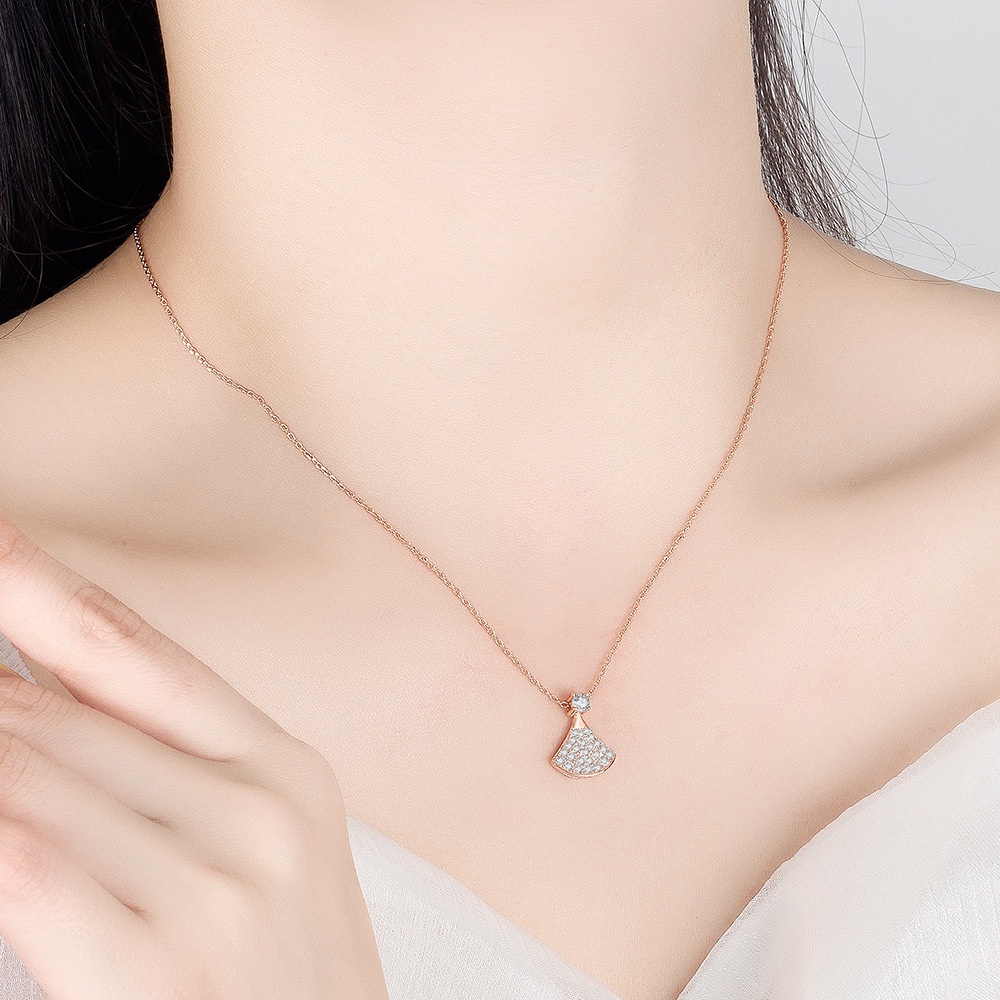 Dây Chuyền Bạc 925 Mặt Hình Hoa / Trái Tim Đính Đá Pha Lê / Kim Cương Giả 15 Kiểu Dáng Thời Trang Cho Nữ