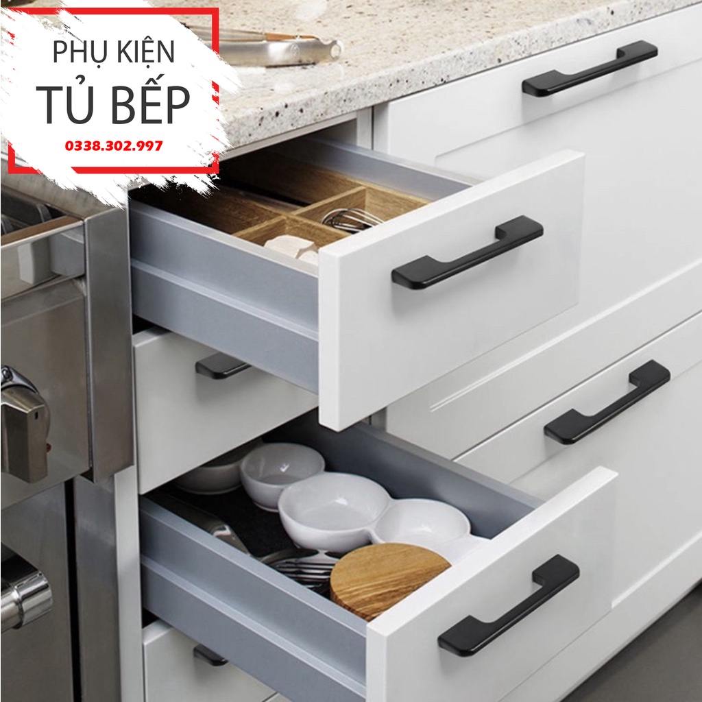 Tay nắm tủ bếp tủ áo hợp kim nhôm mẫu hiện đại dạng chữ U cực nét hàng đẹp đủ kích cỡ