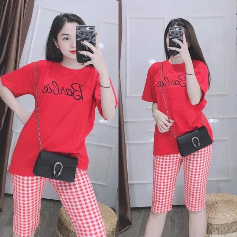 Đồ bộ nữ Đồ bộ bigsize nữ.đồ bộ thun cotton mặc nhà đồ bộ đẹpbộ ngố quần caro dễ thương.