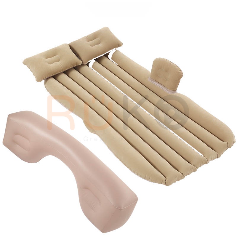 [Tặng bơm] Đệm/Nệm hơi ô tô phủ nhung đế rời kèm 2 gối,và bộ keo vá dự phòng