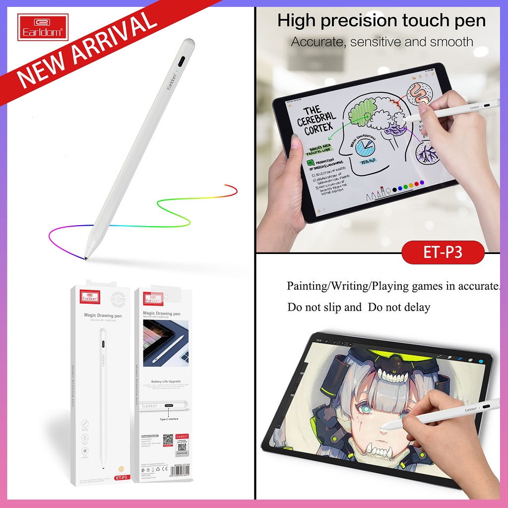 Bút Cảm Ứng Từ Tính Earldom ET - P3 Ngòi bút NPC cao cấp nâng tốc độ phản hồi cảm ứng gấp 1.5 lần