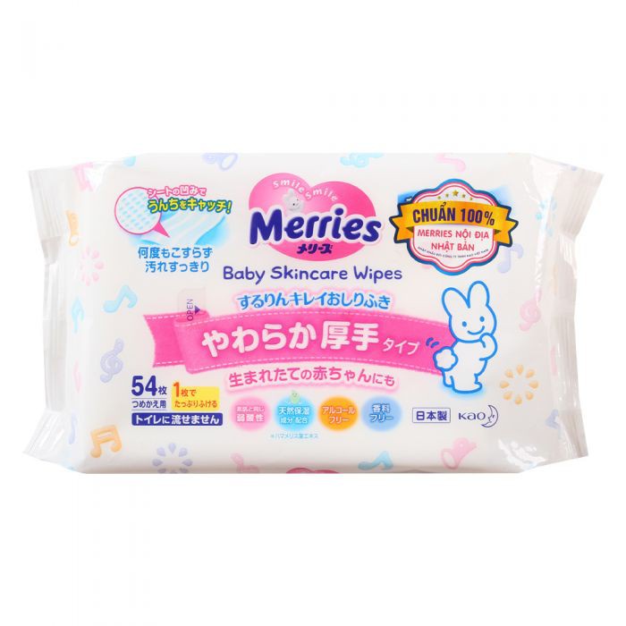 GIẤY ƯỚT MERRIES NHẬT BẢN 54 miếng