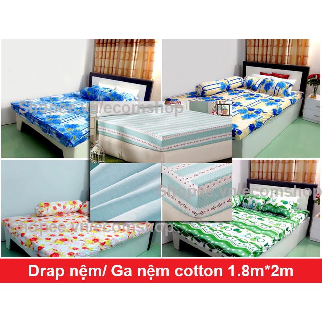 Drap nệm, ga nệm cotton bền đẹp (giao màu ngẫu nhiên)