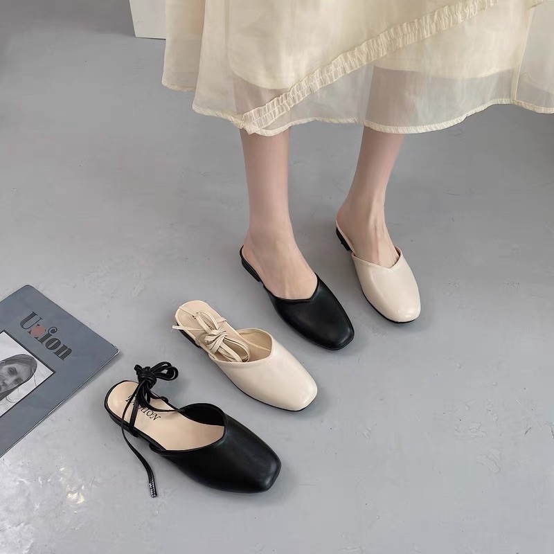 giày sục da trơn basic