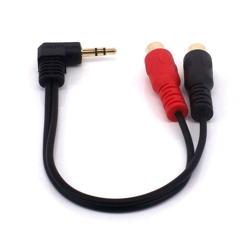 Dây cáp chia cổng 3.5mm 1/8inc TRS sang 2 cổng RCA kích thước 20cm hàng chất lượng cao