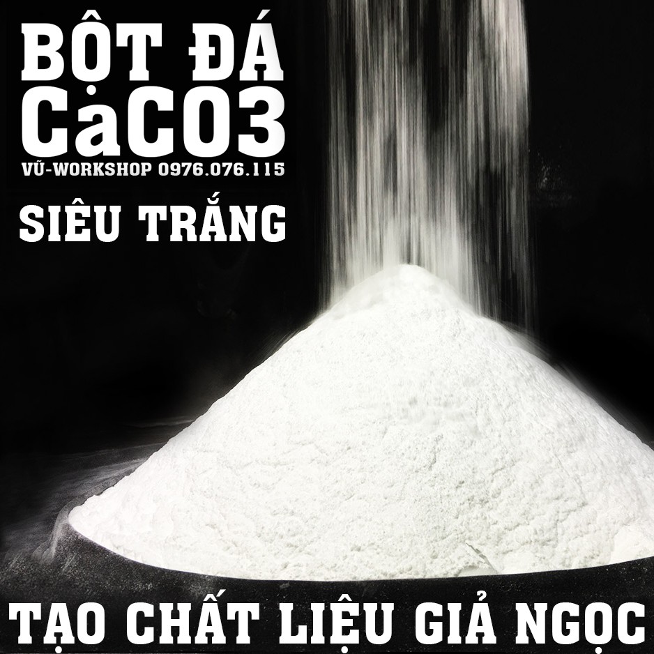 Bột Đá CaCO3 Siêu Trắng Sáng Đúc Tượng Giả Ngọc, Cẩm Thạch - Phụ Gia Composite - Polyester Resin 1KG