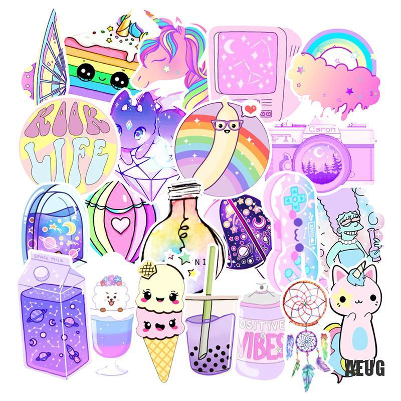 Bộ 50 Miếng Dán Hình Kỳ Lân Dùng Trang Trí Vali DIY