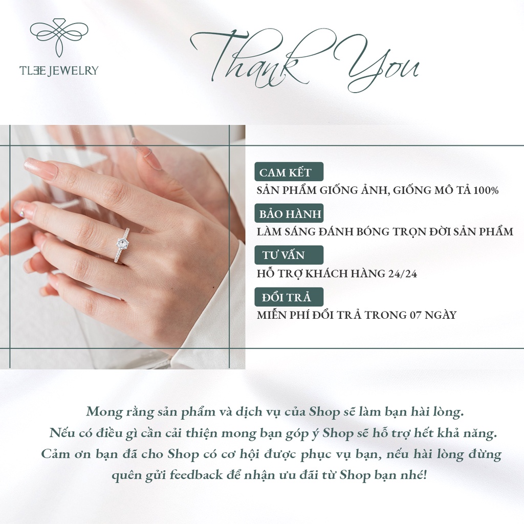 Nhẫn bạc nữ TLEE ổ tròn 6 chấu phối viền đá lấp lánh sang trọng NCJ A0191