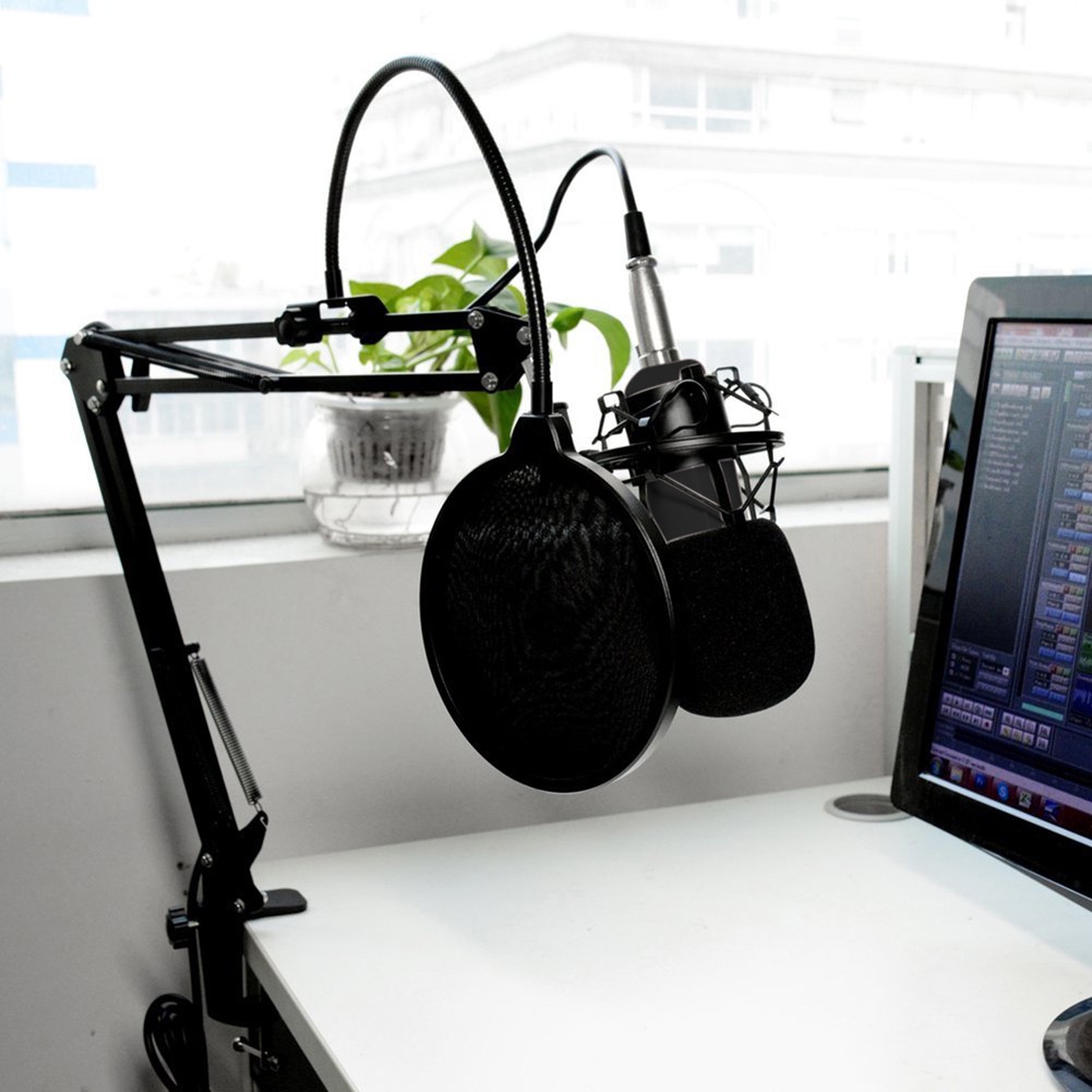 Chân kẹp mic và màng lọc thu âm Microphone NB35 - Giá đỡ kẹp bàn HSON gắn micro livestream
