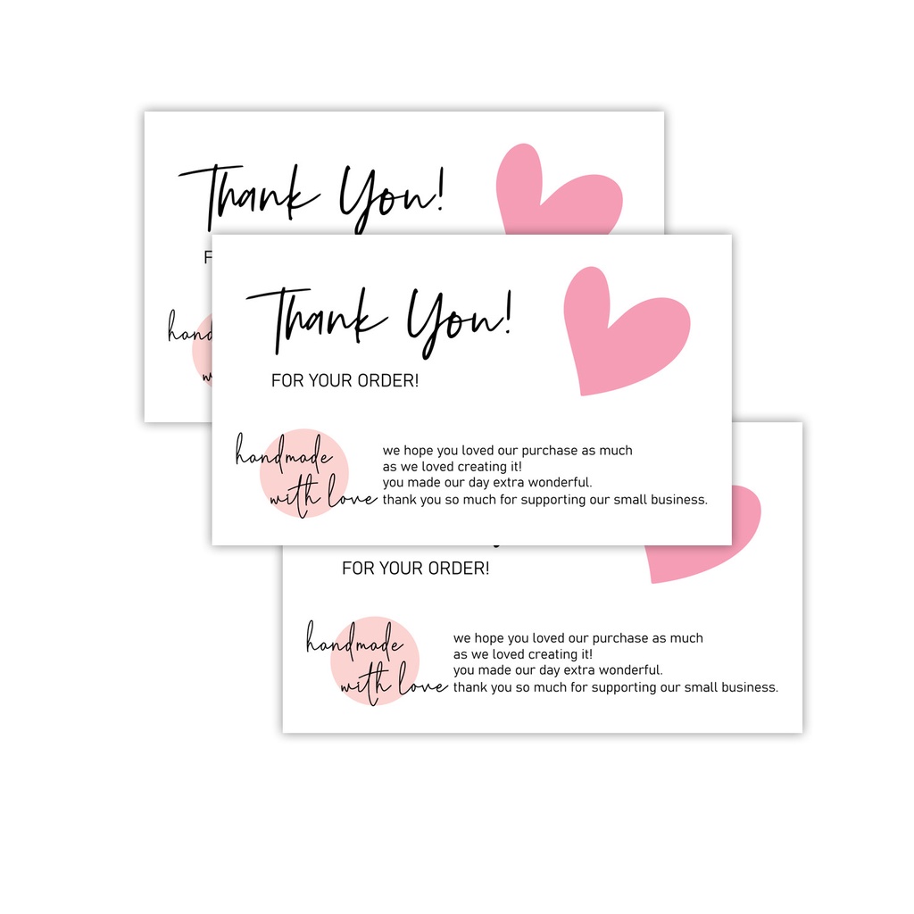 C03 Bộ 30 Thiệp cảm ơn Tone Trắng Hồng Thank you Card lịch thiệp quà tặng trang trí đóng gói quần áo shop - sockick.meme