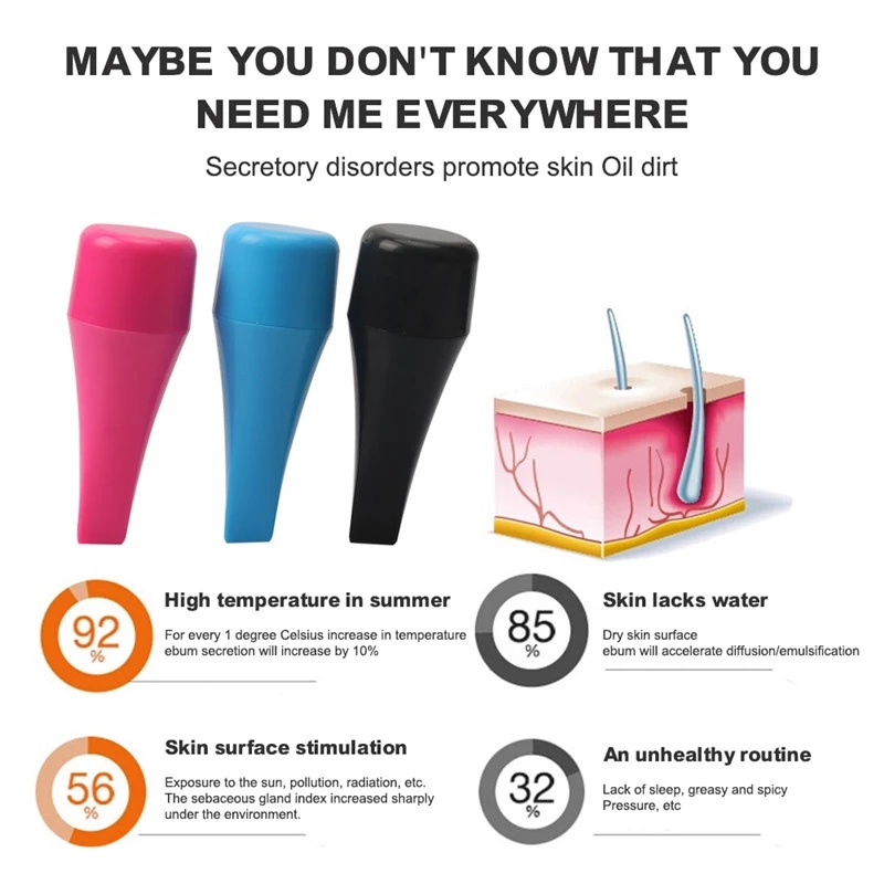 Thanh Lăn Hấp Thụ Dầu Đá Núi Lửa / Bóng T-Zone Chăm Sóc Da Mặt Nhỏ Gọn Đi Ra Ngoài Có Thể Tái Sử Dụng