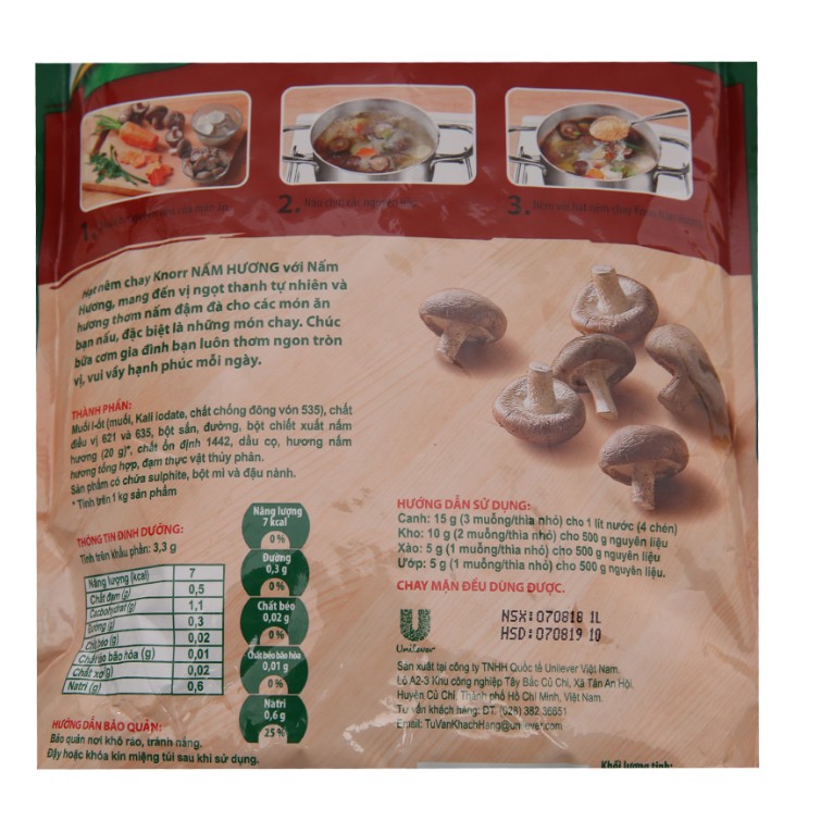 Hạt nêm chay nấm hương Knorr gói 380g