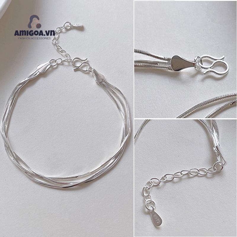 ✨✨Vòng Tay Mạ Bạc 925 Thiết Kế Đơn Giản Thời Trang Hàn Quốc Cho Nữ