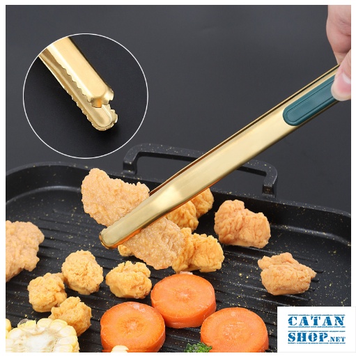 Kẹp nướng BBQ vàng tay cầm ABS chống nóng, kẹp nướng thịt, gắp bánh, siêu tiện dụng GD605-BBQVang-3