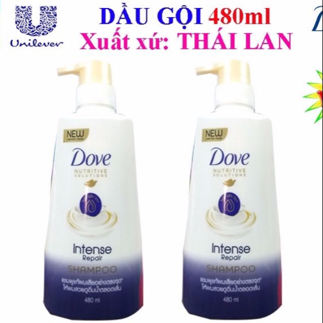 🌺  🌺  Dầu Gội Dove  Intense Repair 480ml Hàng Thái Mới  🌺  🌺