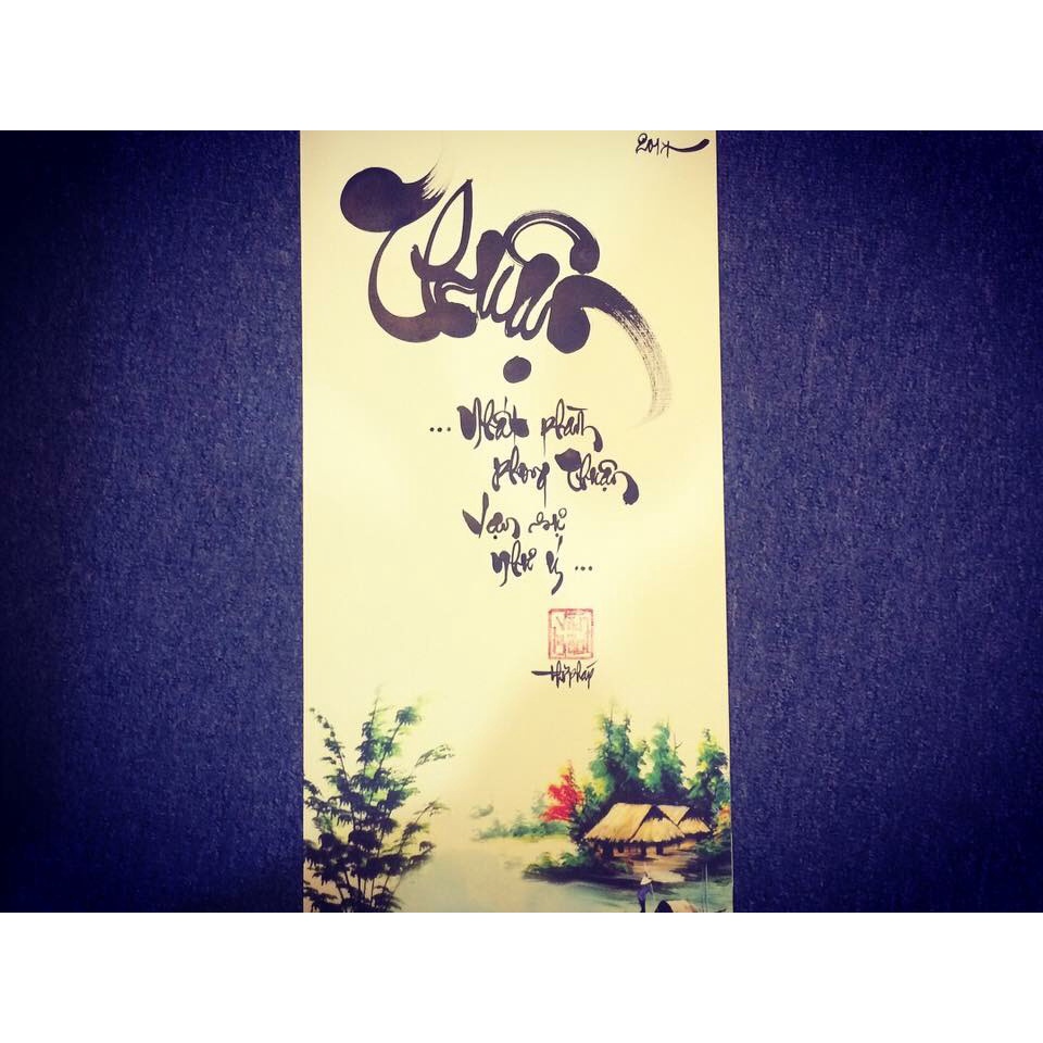 Chữ thư pháp tết bình an, thư pháp Việt chữ Phúc - Lộc - Thọ, thư pháp theo tên chất liệu đẹp, mẫu mã đa dạng