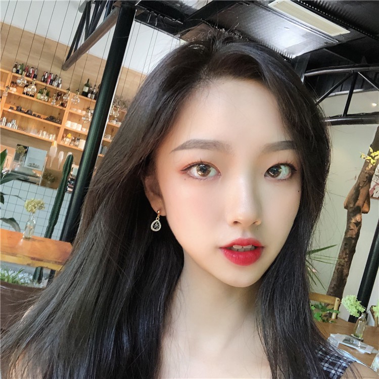 Khuyên tai kẹp không bấm lỗ chốt điều chỉnh K037 bằng hợp kim mạ vàng hình giọt nước đính đá dáng midi Leous Accessories