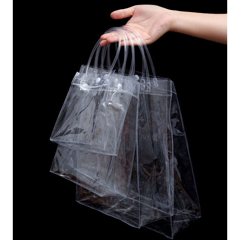 Túi xách bằng nhựa PVC màu sắc trong suốt thân thiện với môi trường