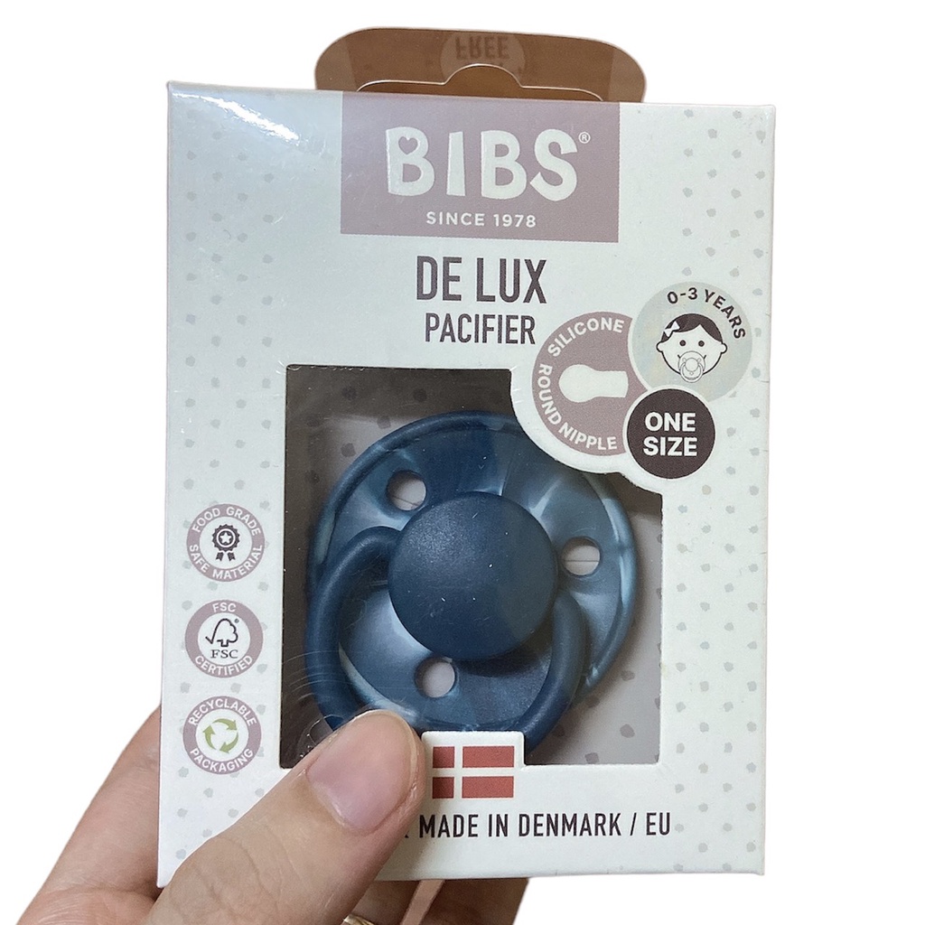 Ti giả chính hãng BIBS De Lux Silicon cho bé từ 0 - 3 tuổi nhập khẩu Đan Mạch