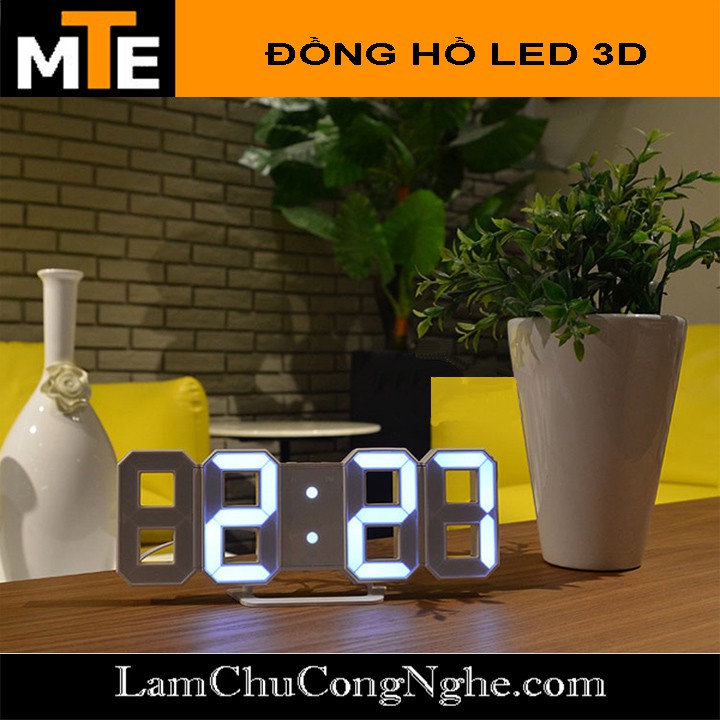 Đồng Hồ LED 3D Treo Tường, Để Bàn Thông Minh TN828