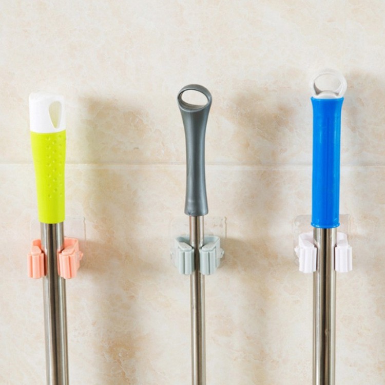 Giá Đỡ Cây Lau Nhà / Nhà Tắm / Nhà Bếp Không Đục Lỗ Có Móc Kẹp Tiện Dụng