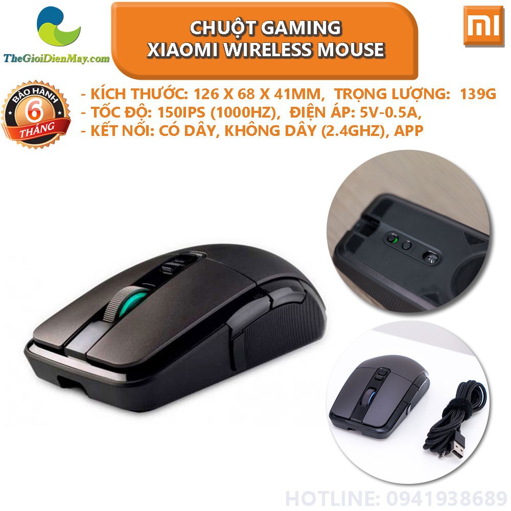 [SALE] Chuột Gaming Xiaomi Wireless Mouse pin sạc, 2 chế độ kết nối - Bảo hành 6 tháng - Shop Thế Giới Điện Máy .