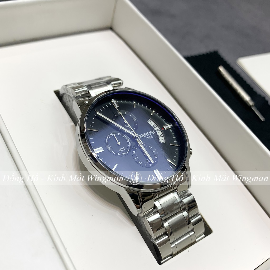 Đồng hồ nam NIBOSI 1985-2 dây thép không gỉ mạ vàng ánh kim, mặt kính chống xước, chống nước, bảo hành 3 năm | BigBuy360 - bigbuy360.vn