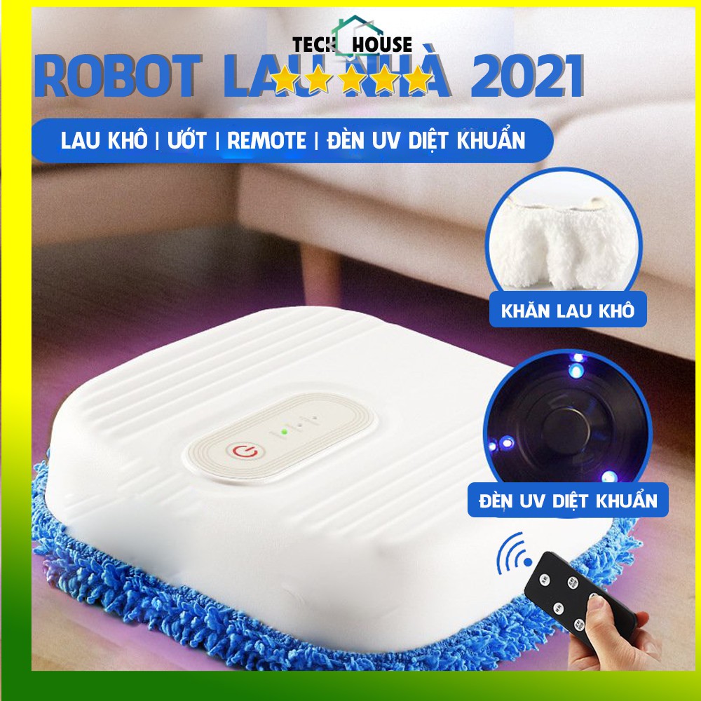 Robot lau nhà hút bụi khô & ướt Smart Life 2021 có remote hẹn giờ từ xa đèn UV