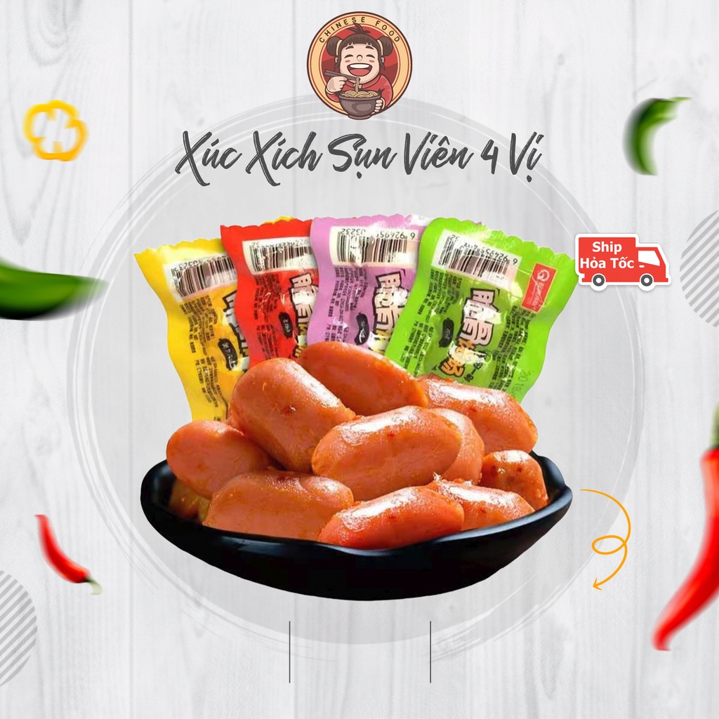 Xúc xích sụn non viên ăn liền 4 vị Đồ Ăn Vặt