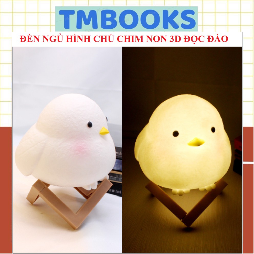 Đèn Led Để Bàn Hình Chú Chim Non 3d Độc Đáo Có Kệ Đi Kèm - Đèn Ngủ Trang Trí Phòng - TMBOOKS