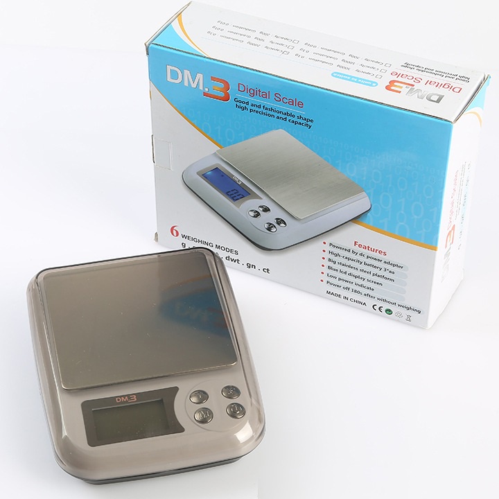 Cân tiểu ly điện tử nhà bếp DM3: Trọng tải 0.1g - 3kg, nhỏ gọn, tiện dùng, chính xác