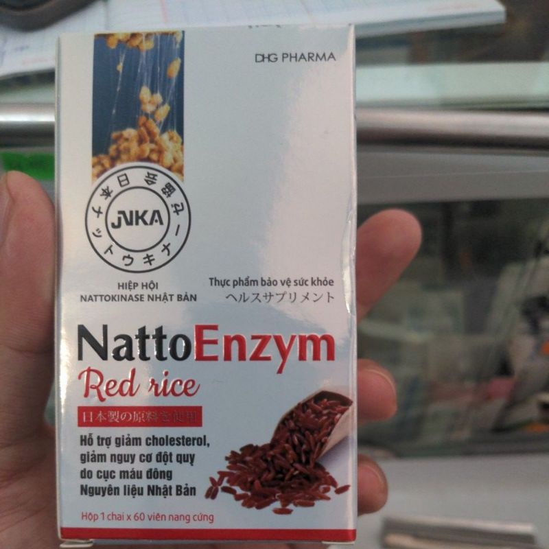 Nattoenzyme red rice - Phòng ngừa đột quỵ, giảm mỡ máu (không có vỏ hộp giấy, mua 3 chai tặng 1 hộp 2 vĩ cùng loại)