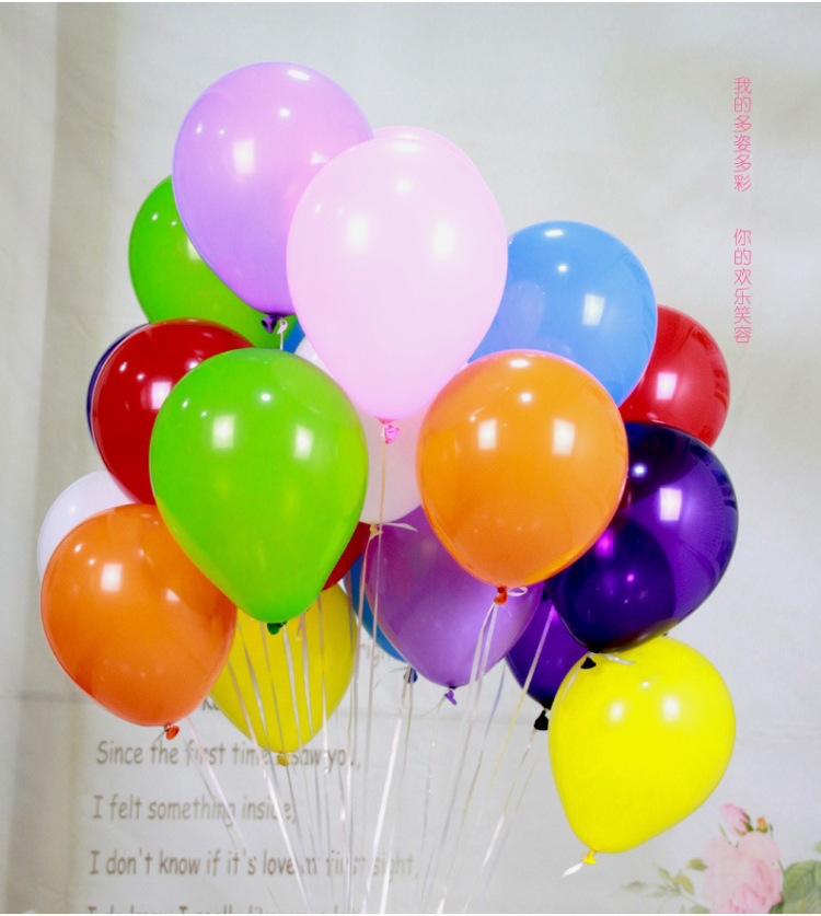 Set 20 Bong Bóng Cao Su 10 inch Nhiều Màu Trang Trí Tiệc