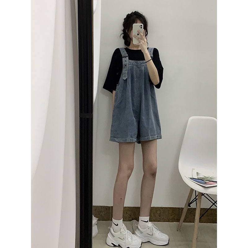 Quần Yếm Jeans Ngắn Thời Trang Dành Cho Nữ