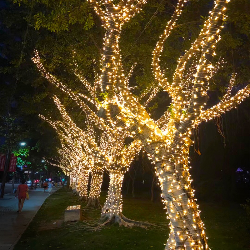 Dây đèn LED trang trí nháy chớp 50m / 100m , trắng, vàng, nhiều màu cây thông, nhà, sân vườn, giáng sinh, năm mới, tết