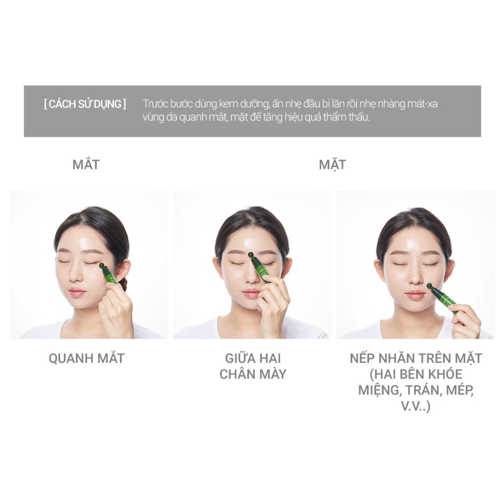 [Mã COSINN9 giảm 10% đơn 400K] Thanh lăn dưỡng ẩm dành cho da mặt và mắt innisfree Green Tea Seed Eye & Face Ball 10ml