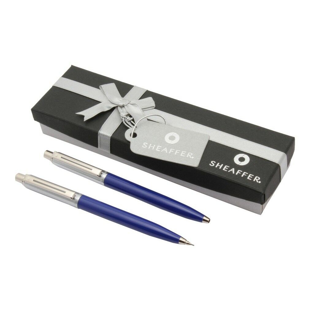 Cặp viết cao cấp Sheaffer dòng Sentinel bằng thép chrome thân xanh tuyệt đẹp