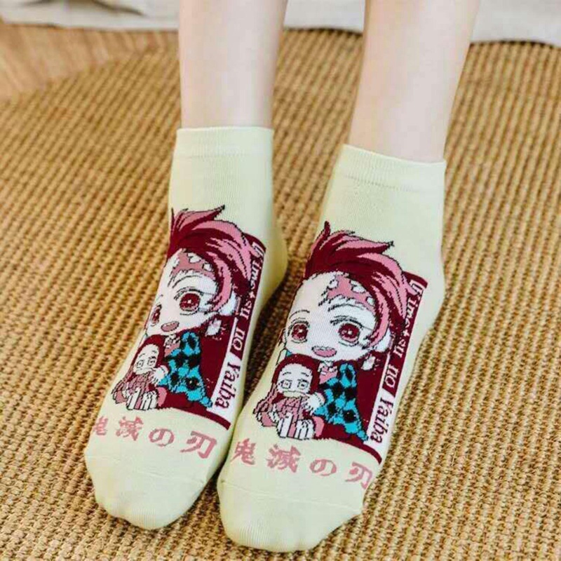 Weiyao1 Mengyilup11 Tất Cotton Cổ Cao In Hình Nhân Vật Hoạt Hình Anime