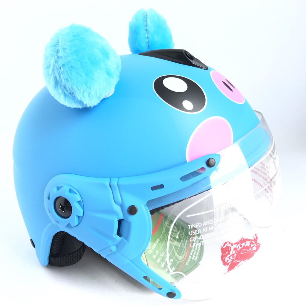 Mũ bảo hiểm trẻ em có kính siêu đẹp - VS103KS heo xanh dương thumbnail