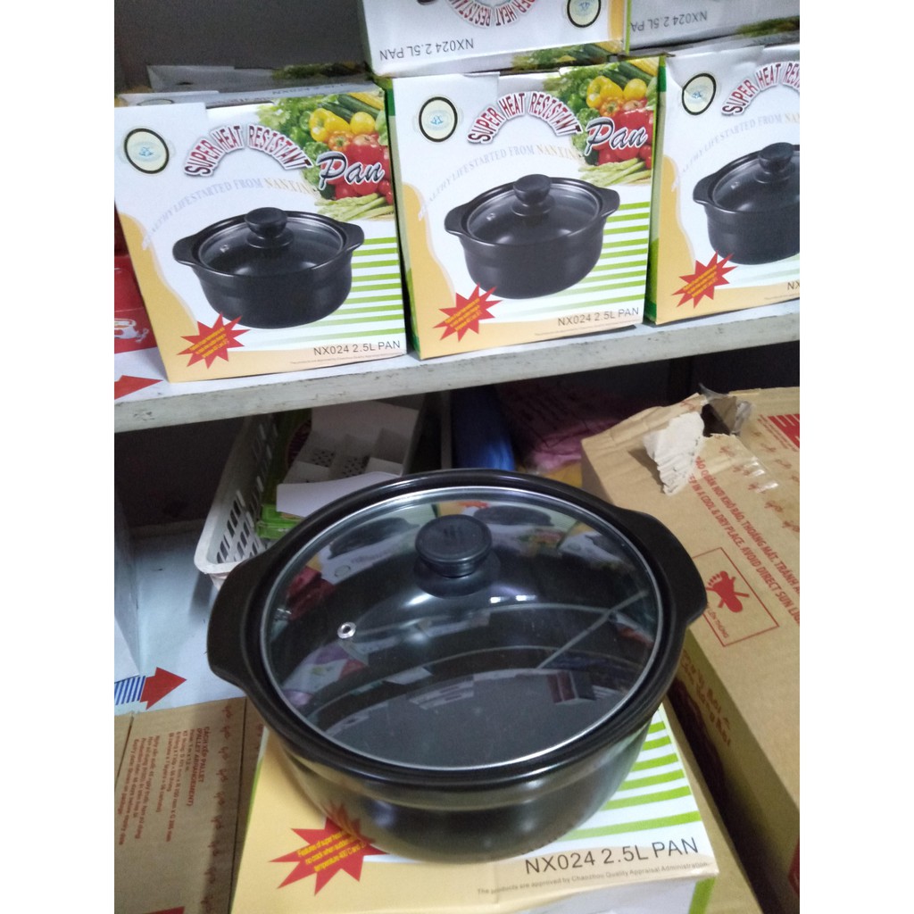 Nồi Đất Nung Nắp Thủy Tinh Cao Cấp - Kho Thịt Kho Cá
