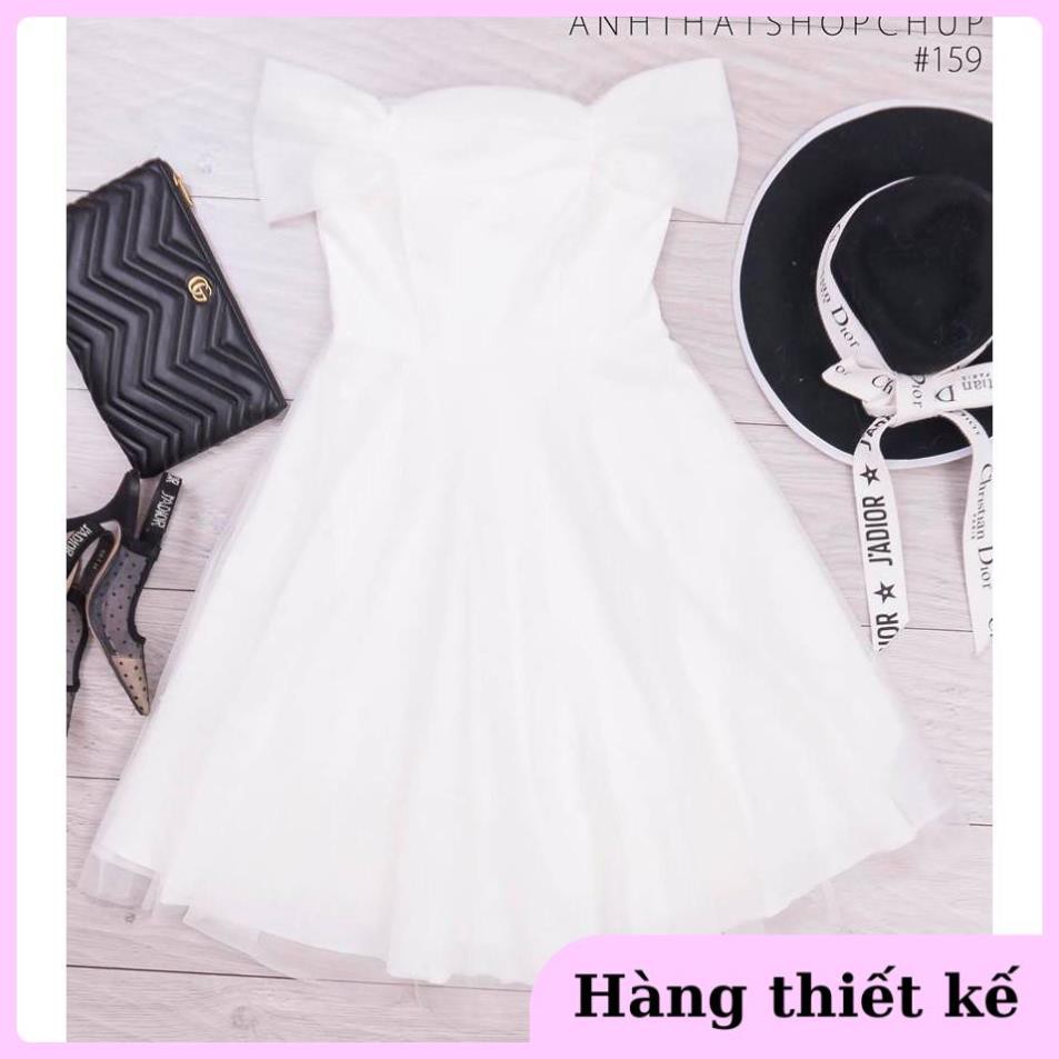 ( Hàng cao cấp ) ĐẦM DỰ TIỆC ĐẦM TRẮNG TRỄ VAI XÒE PHỐI LƯỚI MINER DRESS SANG TRỌNG DỄ THƯƠNG | BigBuy360 - bigbuy360.vn