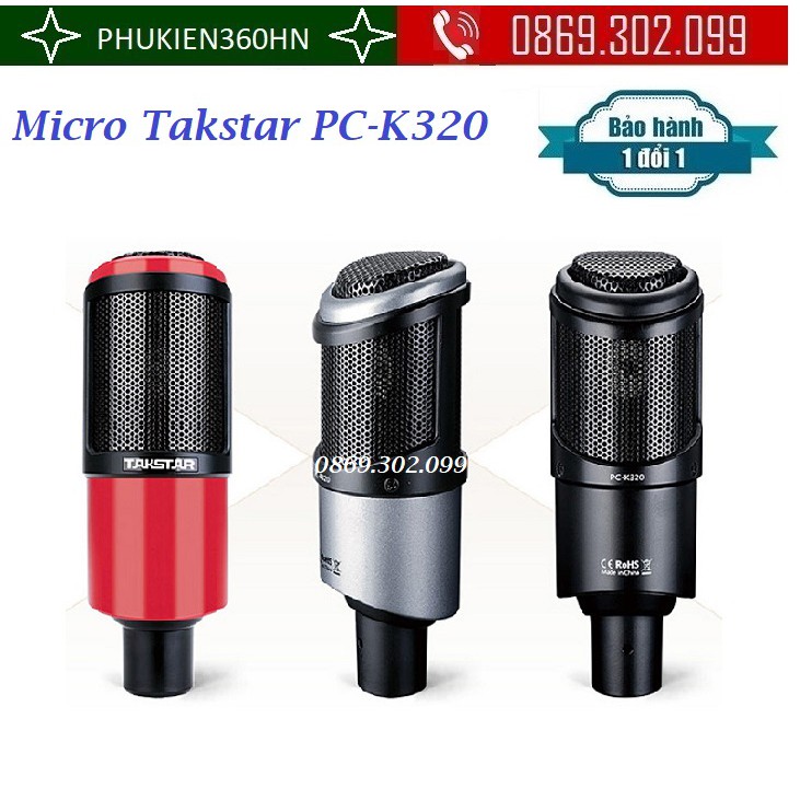 [Mã 254ELSALE giảm 7% đơn 300K] Micro Thu âm Takstar PC-K320