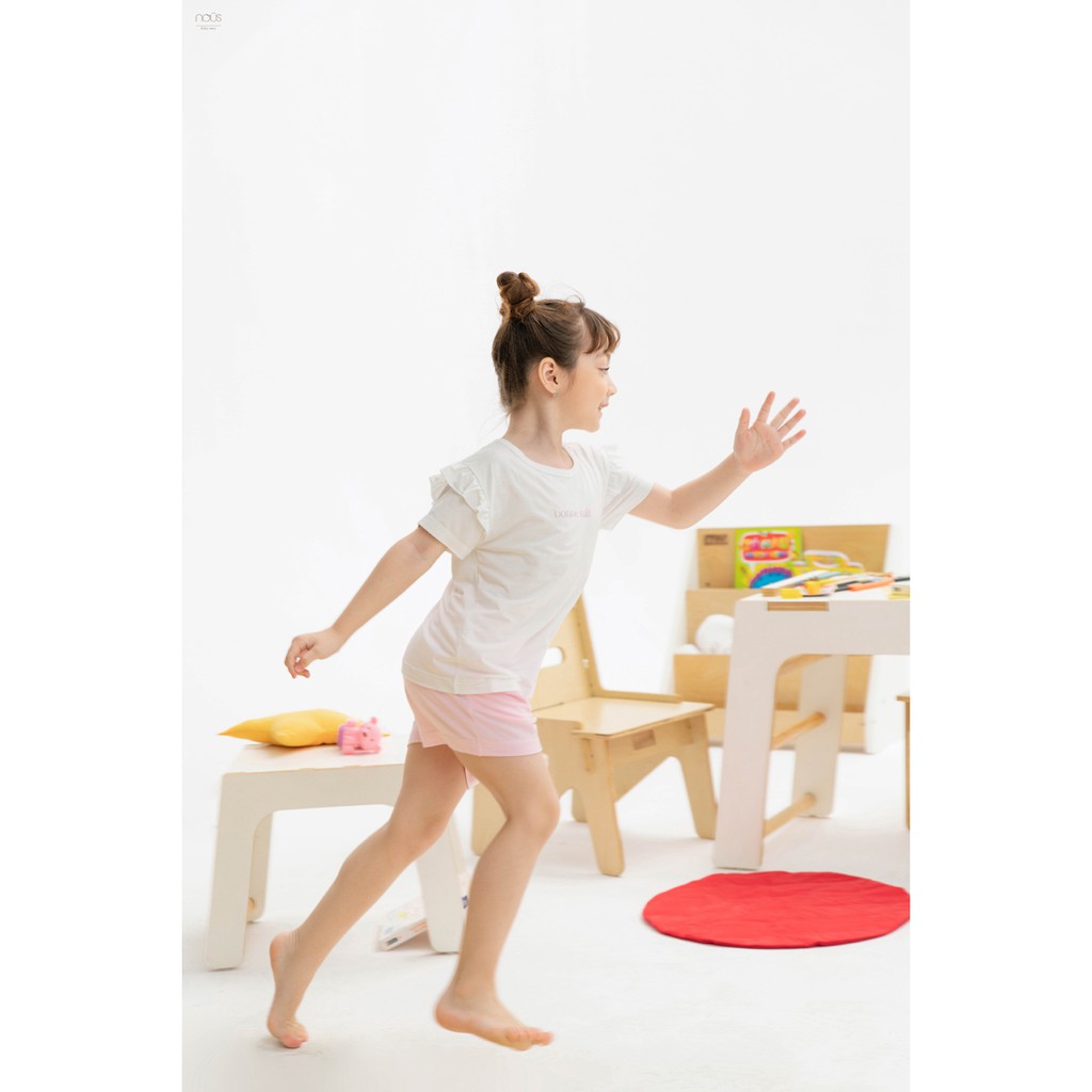 Bộ Cộc Girls NOUS - Áo Trắng , Quần Hồng 2Y/3Y/4Y/5Y