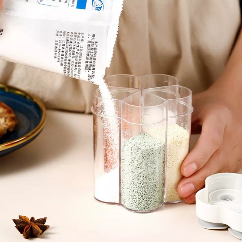 Hộp Đựng Gia Vị 5 Ngăn 5 Trong 1 Đa Năng Tiện Dụng