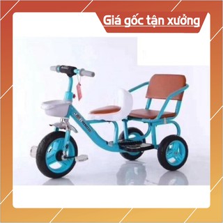 [Giá sỉ] [XẢ KHO 01 NGÀY] XE ĐẠP XÍCH LÔ YÊN BỌC DA 02 GHẾ CHO BÉ 1-6 TUỔI