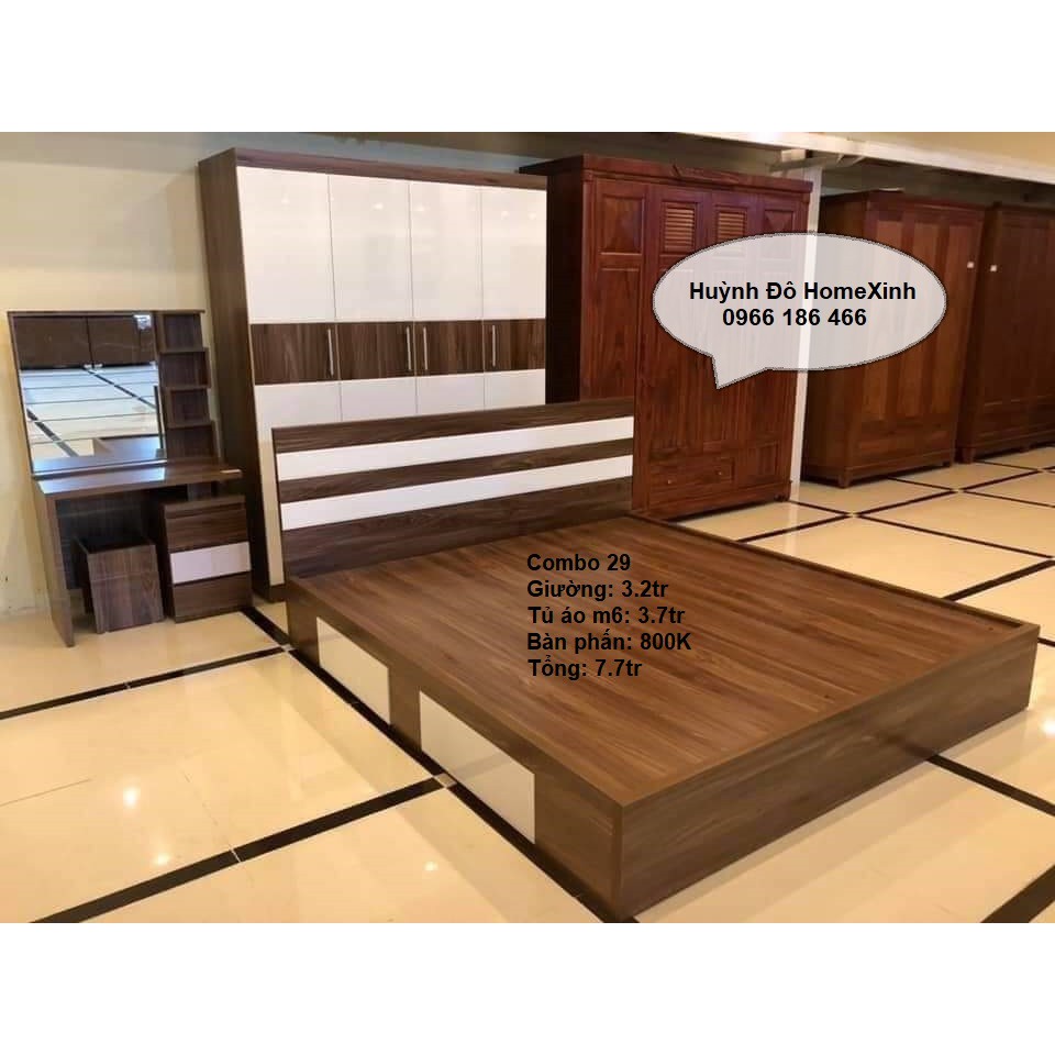 <FREESHIP NT HÀ NỘI> Combo29: Giường, tủ áo, bàn phấn, tab