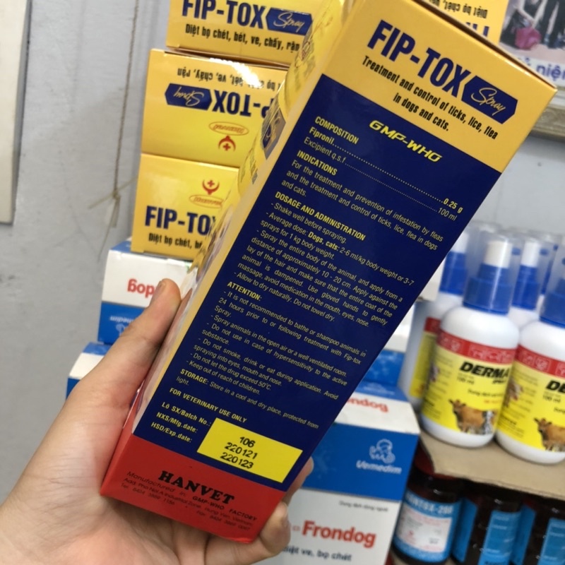Fip-Tox Spray 200ml phòng bọ chét, ve, chấy, rận cho chó mèo