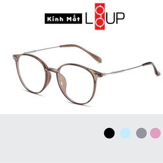 Gọng Kính Cận Tròn Nữ Liup Eyewear, Kính Khánh Vy, Chất Nhựa Dẻo Phối Kim Loại Hàn Quốc